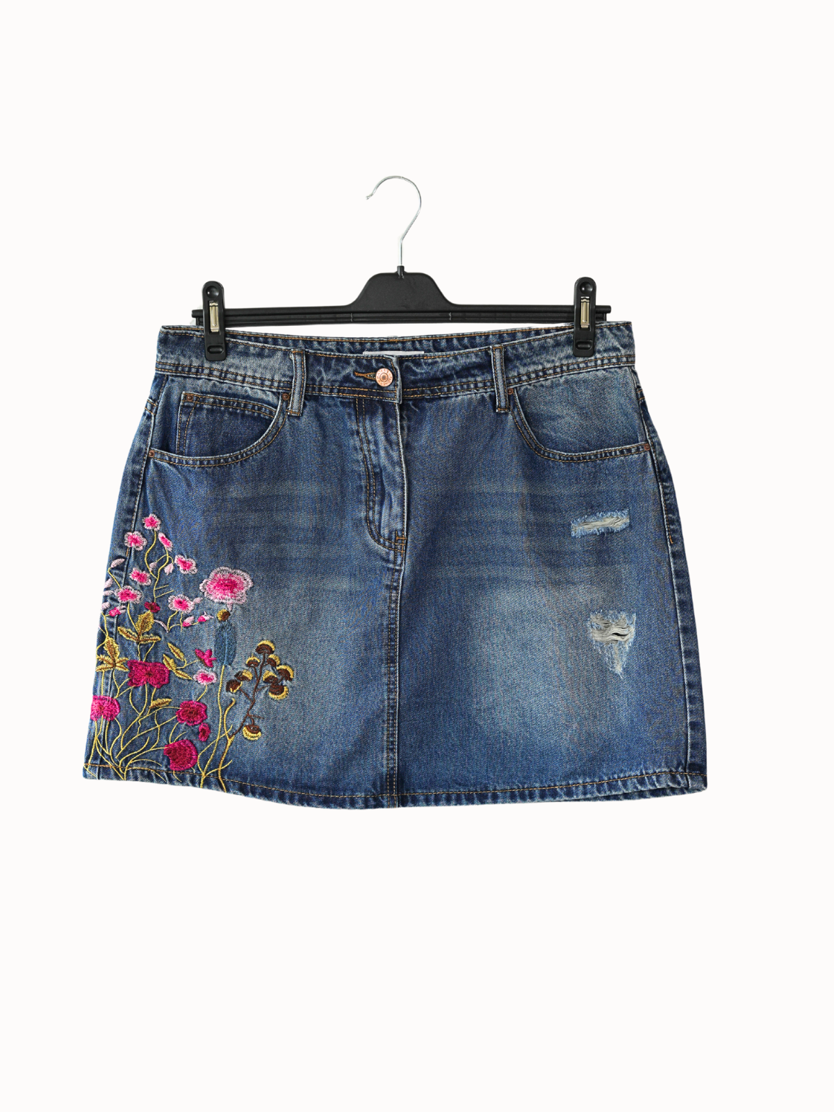 Floral Embroidered Denim - XL
