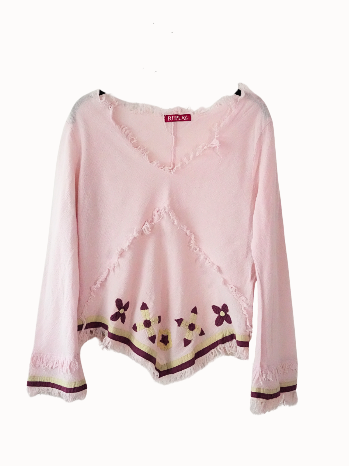 Frayed Pink Sweatshirt - L