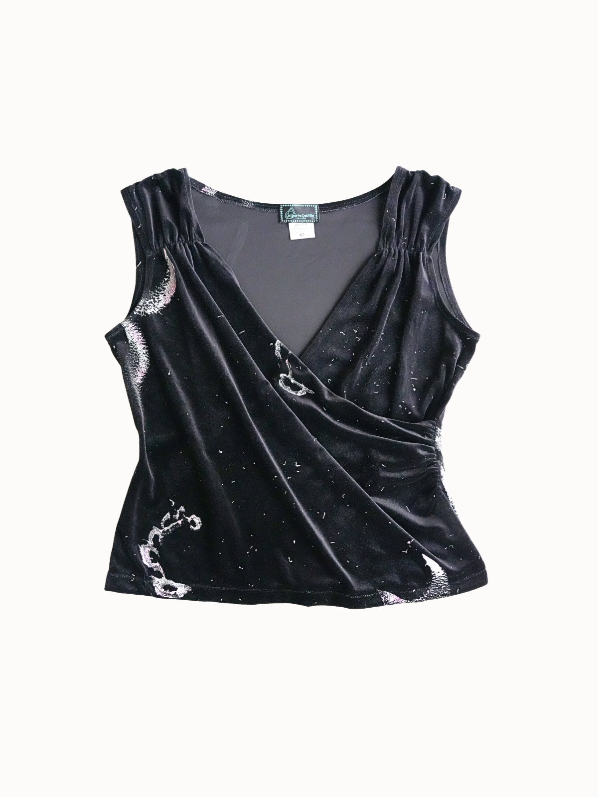 Velvet Wrap Top - L