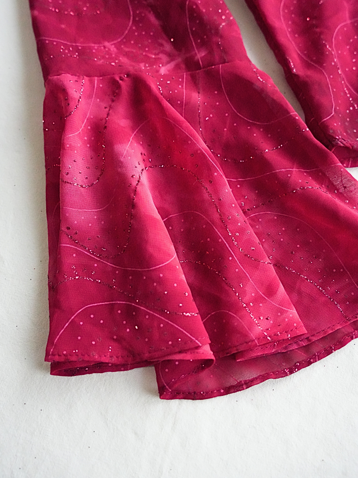 Sheer Red Glitter Shirt - M