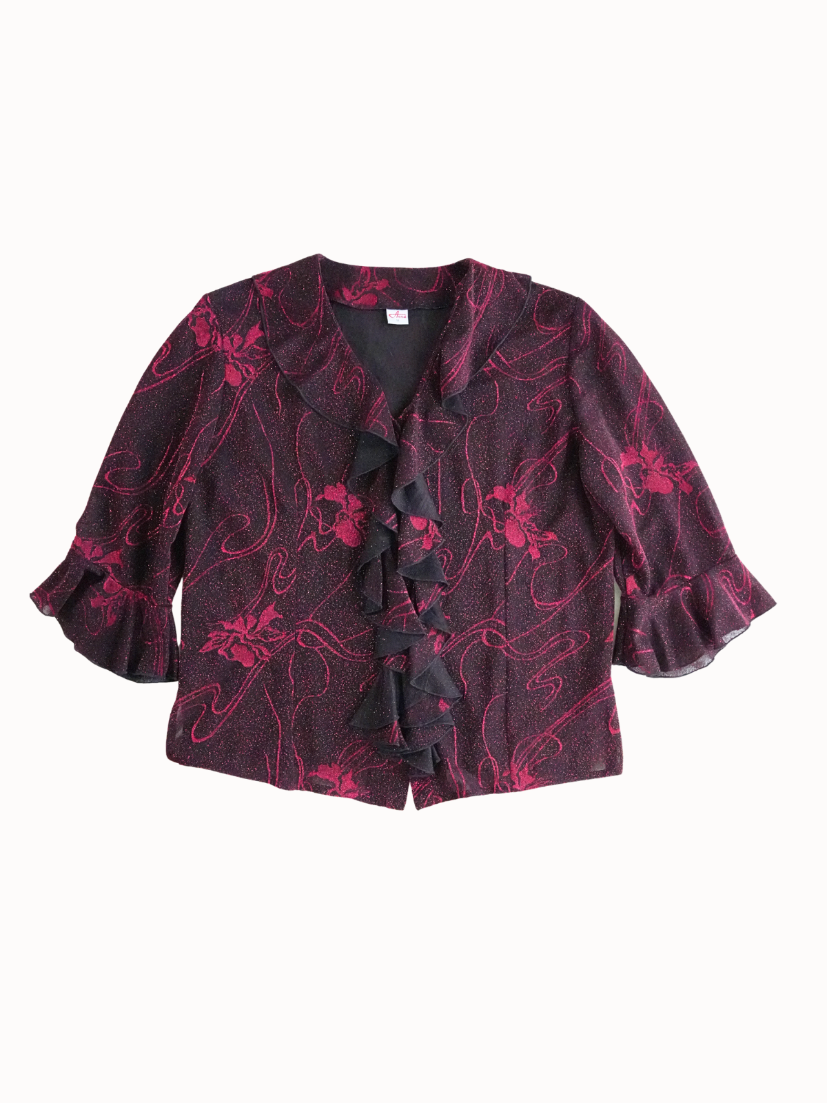 Burgundy Bloom Blouse - L/XL