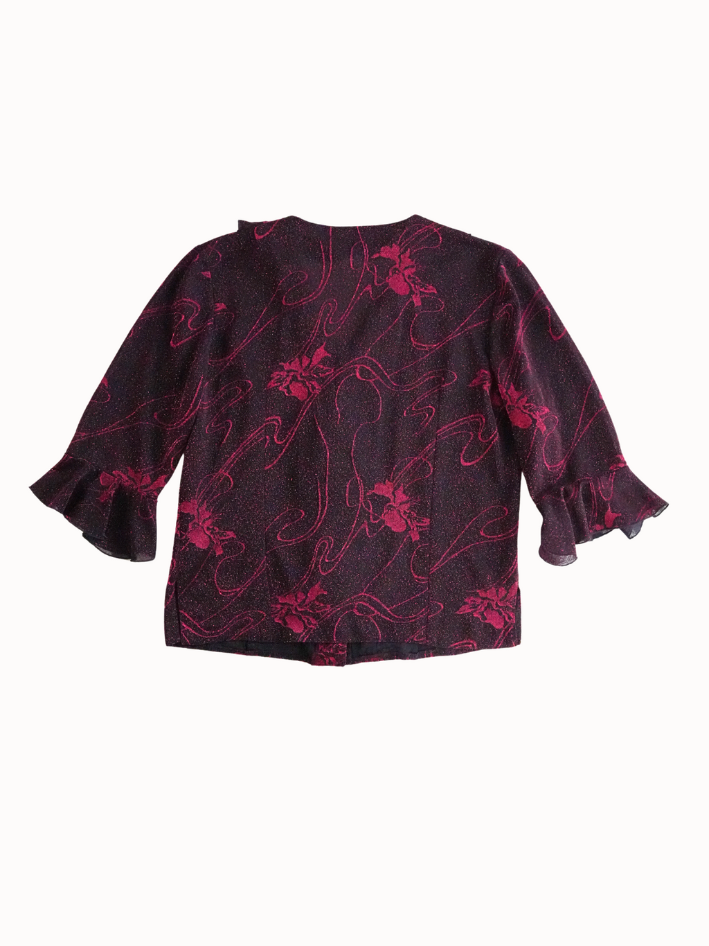 Burgundy Bloom Blouse - L/XL