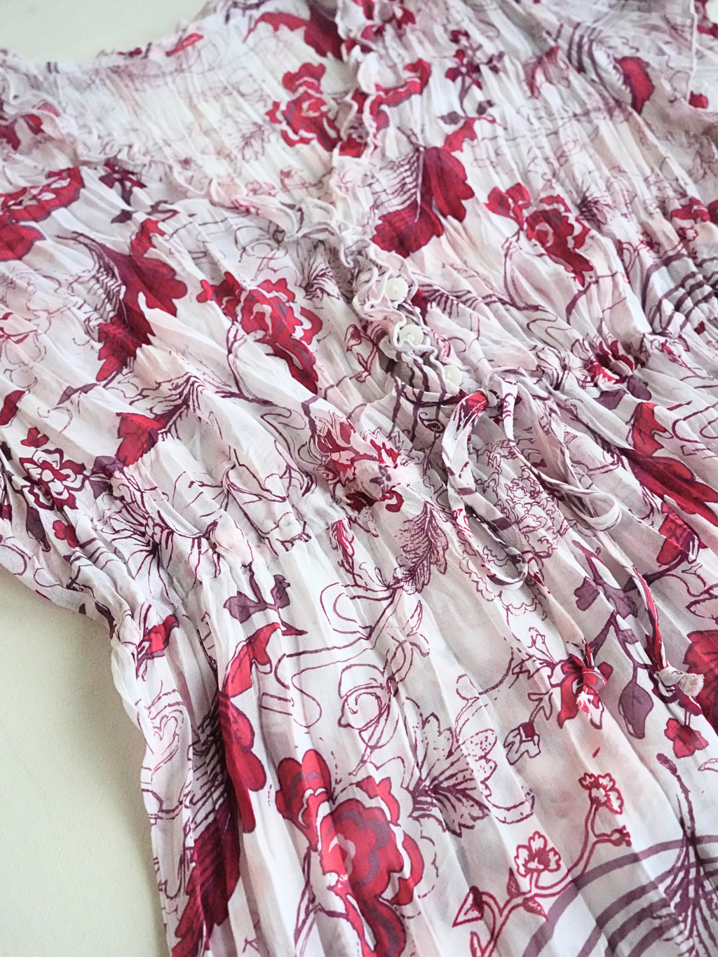 Floral Crinkle Blouse - S