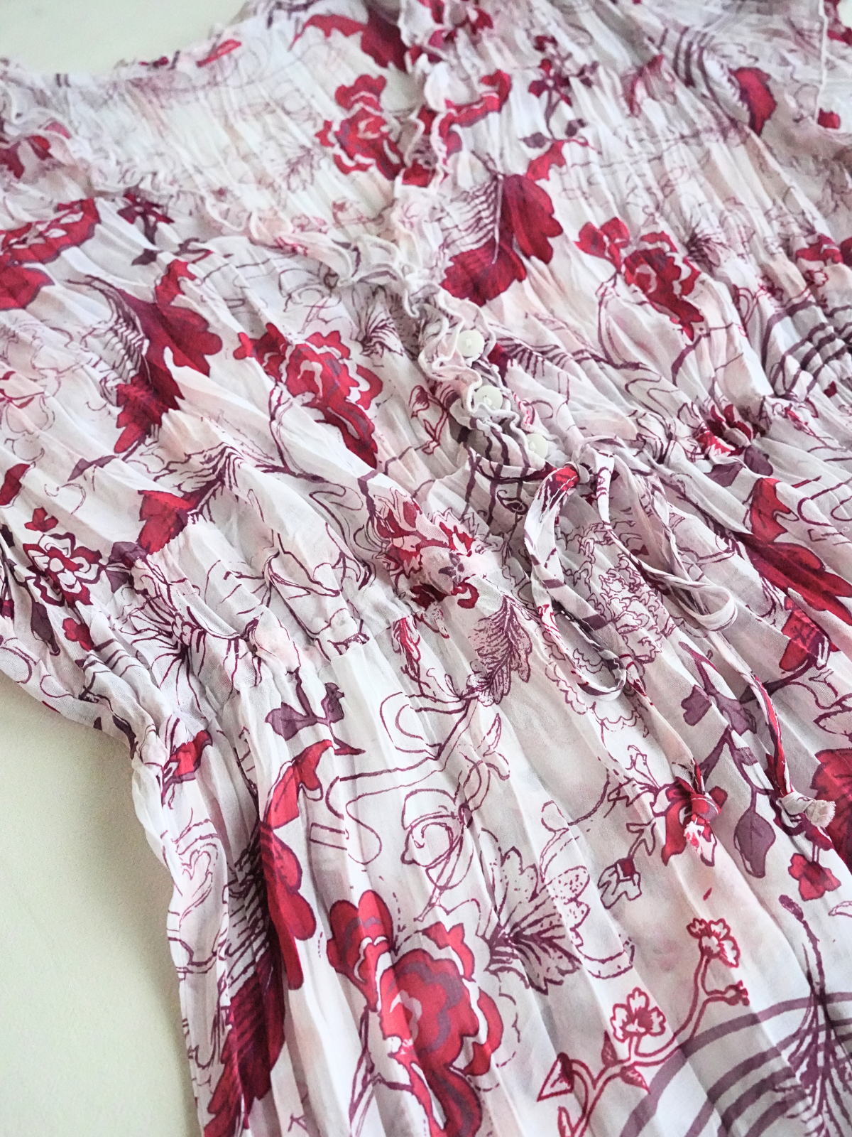 Floral Crinkle Blouse - S