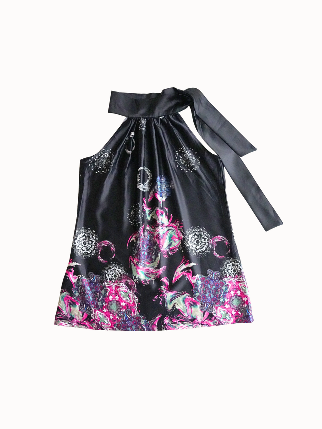 Midnight Satin Halter - S/M