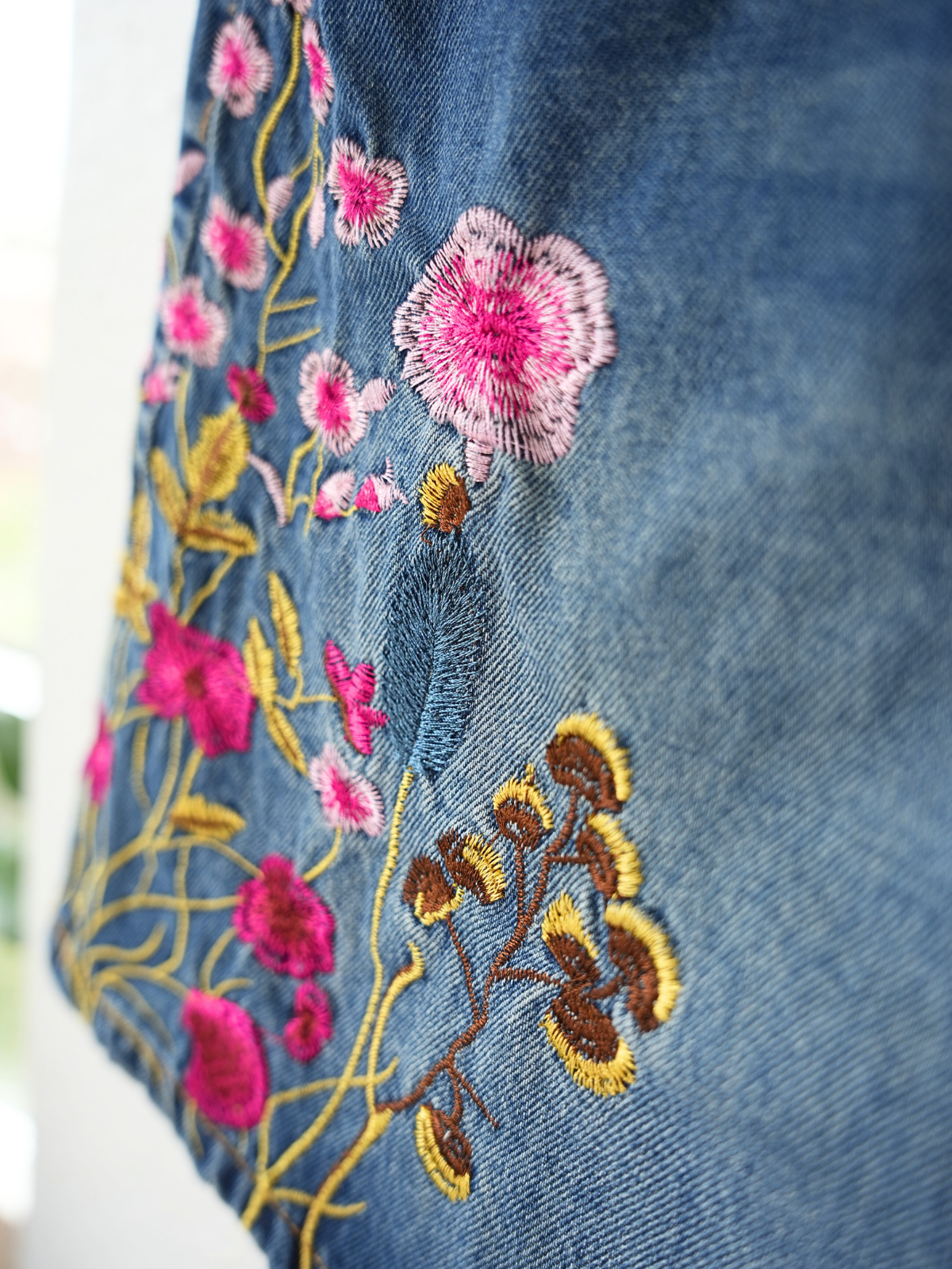 Floral Embroidered Denim - XL