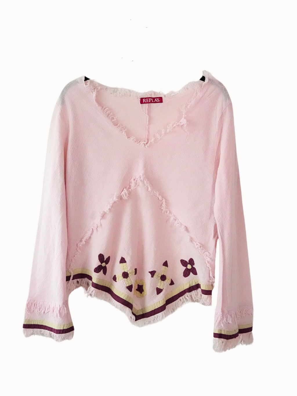 Frayed Pink Sweatshirt - L