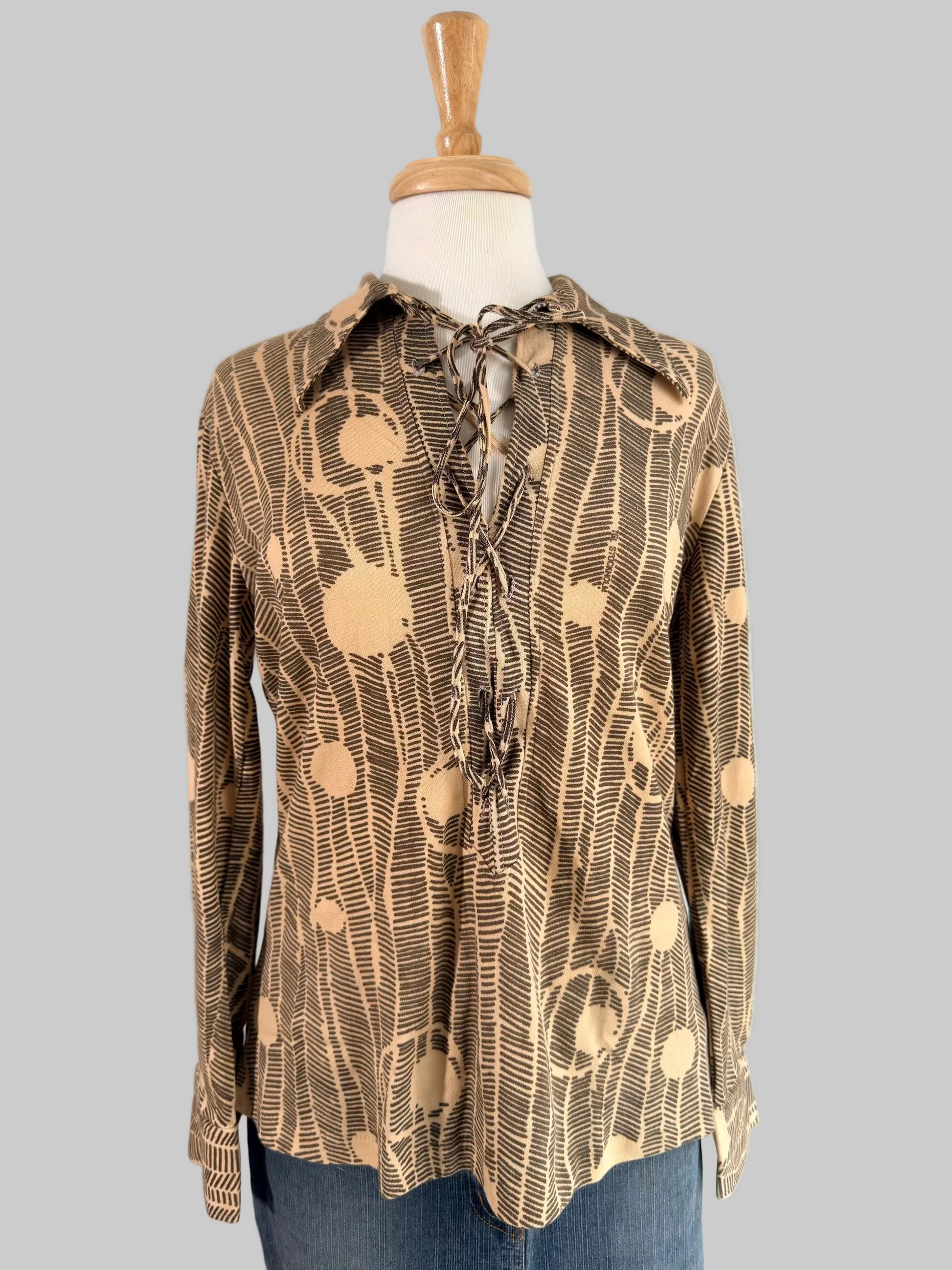 Vintage Style Blus – Brun