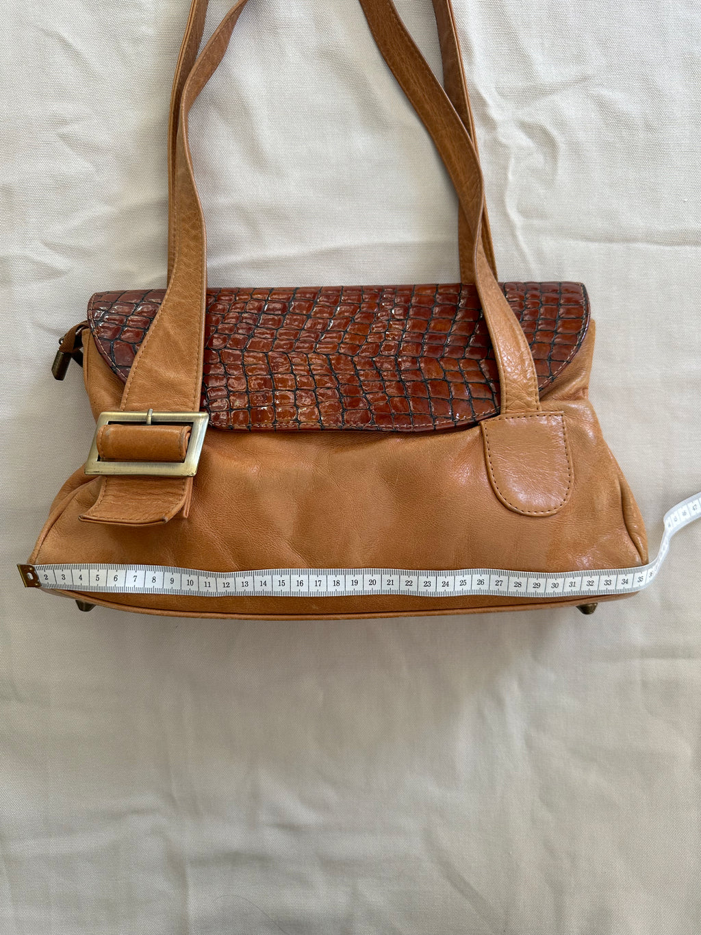 Vintage Croc Bag – Brun Axelväska