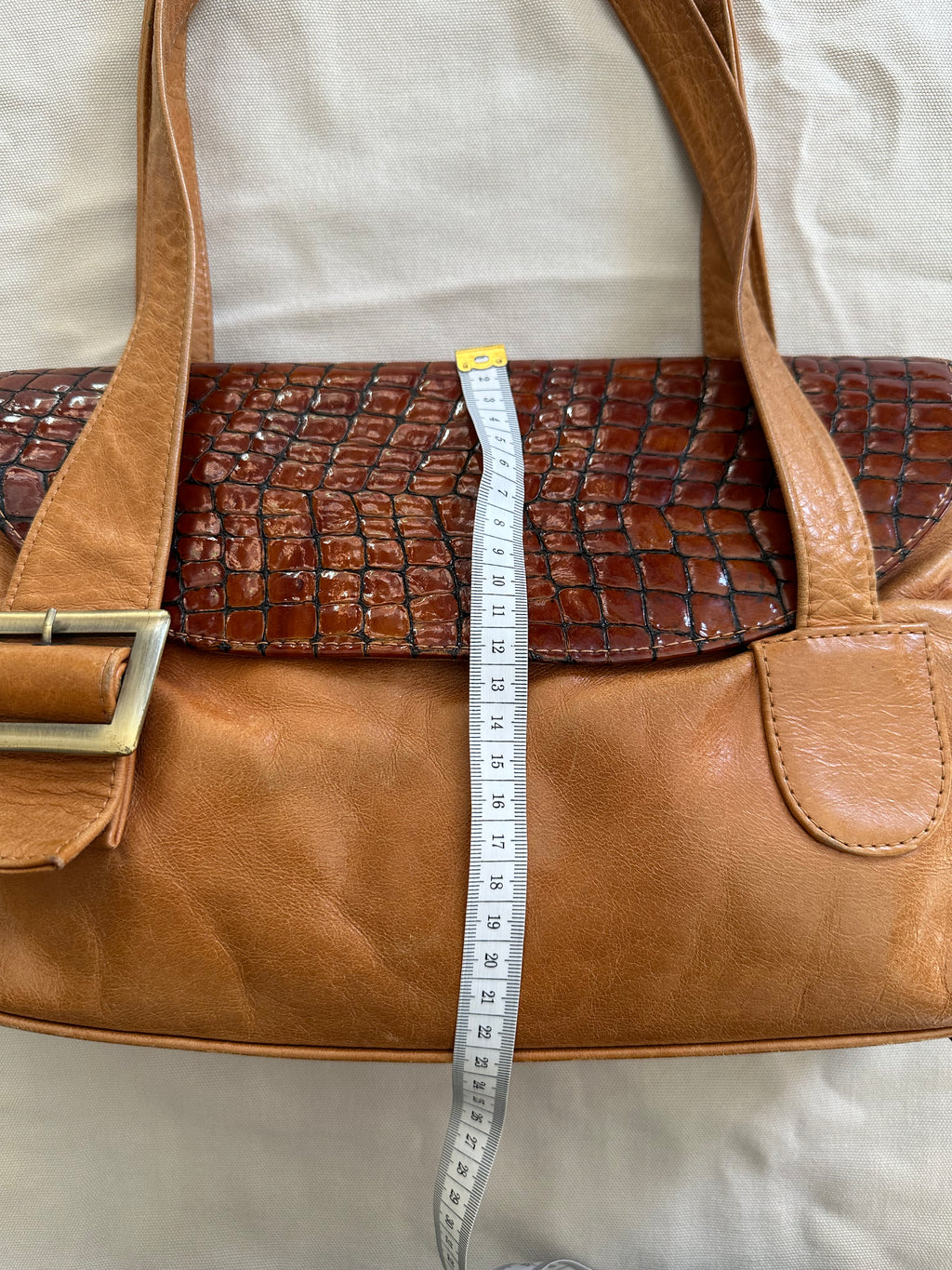 Vintage Croc Bag – Brun Axelväska