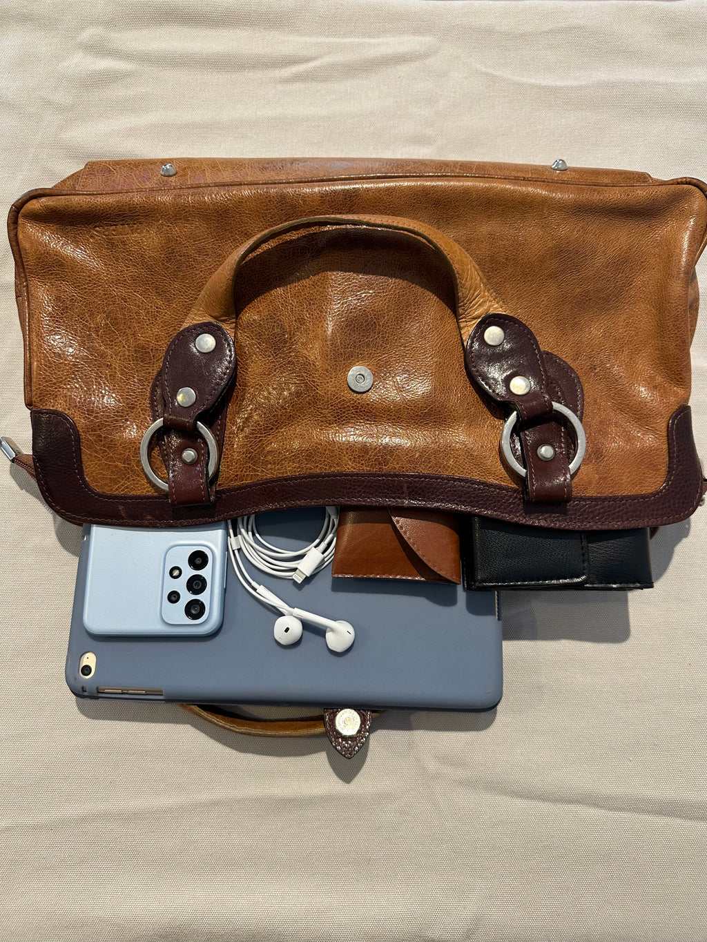 Vintage Brun Läderväska – Tidlös & Elegant Axelväska